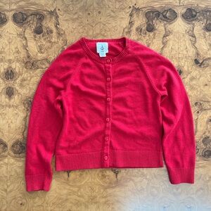 Lands End red cardigan sweater kids size M (5-6 years)